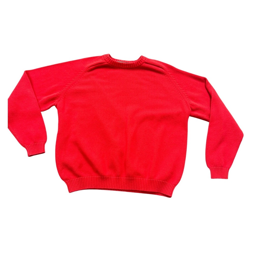 Oscar de la Renta Sweater Mens XL Red Cotton Crew Neck Pullover